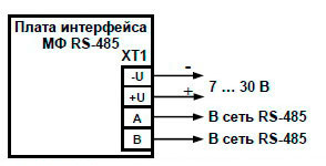 Схема выходных цепей платы интерфейса